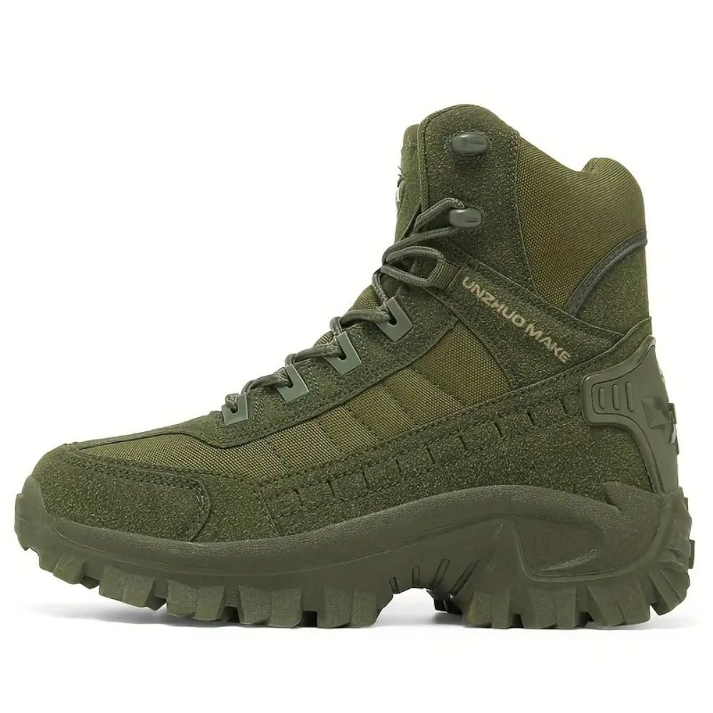 Kit Bota Tática Militar Tarkos Masculina em Couro Legítimo e Nylon + BRINDES: Cinto, Carteira e Relógio Tático